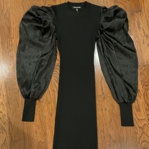 Contrast Sleeve Sweater Dress